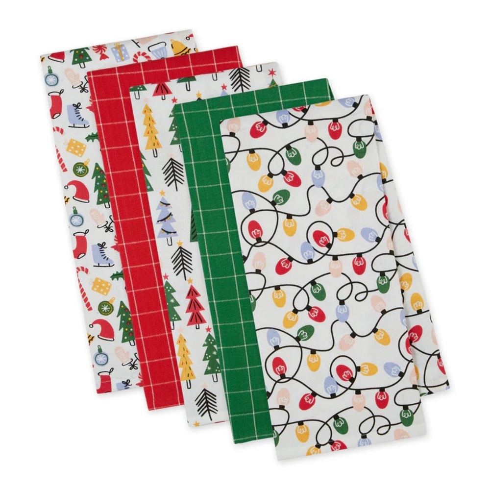 Giftable Set of 5 Oh What Fun Assorted Dishtowels